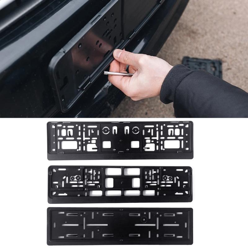 Number Plates Holder  Black License Plates Holder  Mount EU Standard License Plate Frame Cover Anticorrosions Holder
