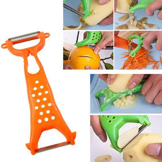 Dvoučepelová škrabka na ovoce z nerezové oceli Kuchyňský nástroj Julienne