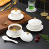 Personal New Bone China Ceramic Stew Pot with Gold Rim