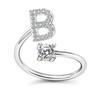 Adjustable A To Z Alphabet Open Ring Couple Wedding Band Jewelry Accessory Gift