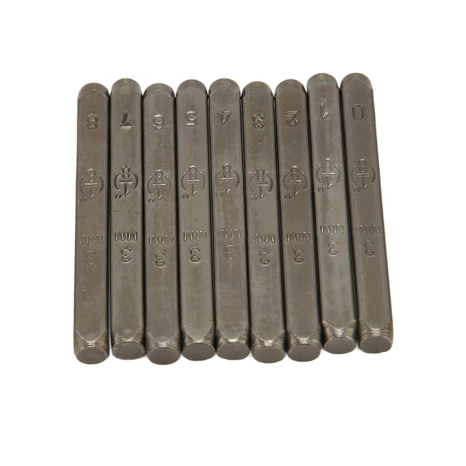 

9Pcs Metal Number Stamps 0.12in High Carbon Steel Wide Application Metal Stamp Set for Craft Jewelry DIY