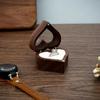 1PC Heart Shape Walnut Wooden Box Jewelry Box Display Box Engagement Wedding Couples Ring Storage Holder Gifts Case
