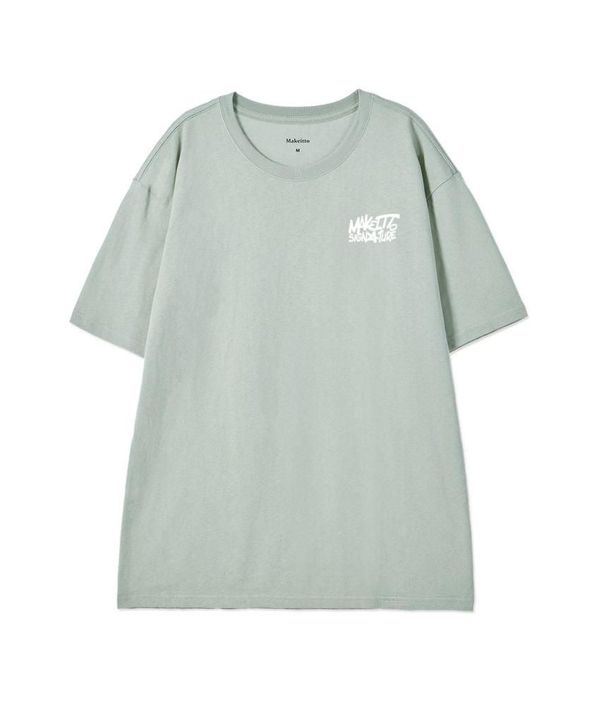 MAKEITTO [Graffiti3 Logo]Crew Neck Tee_Mint