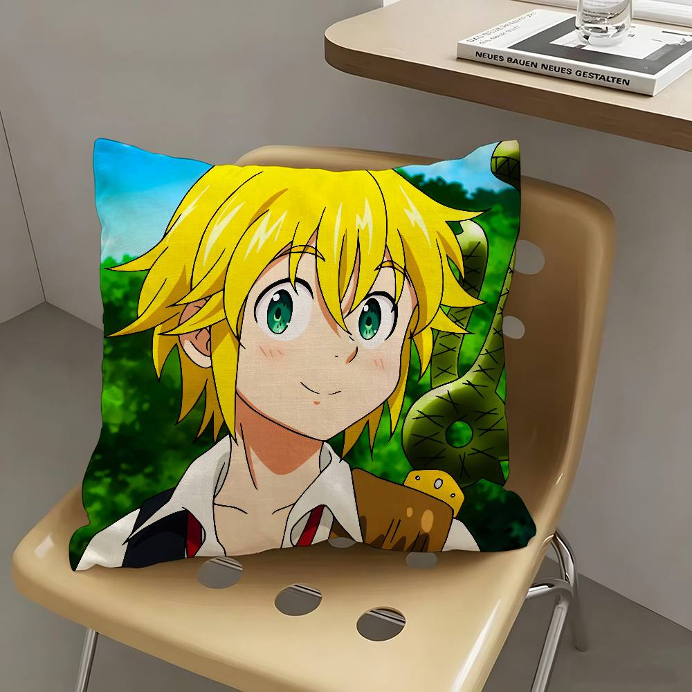 1pc Meliodas Anime Cartoon Characters Pillow Case Fashion Square Pillowcase Bedroom Sofa Room Ins Decoration Leisure