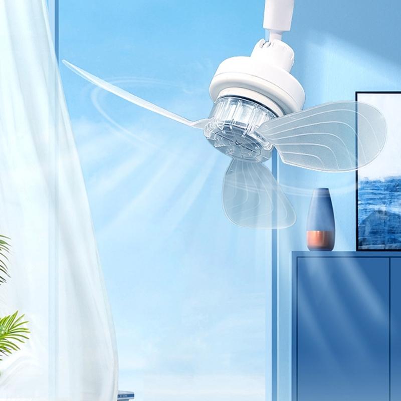 Compact Screw In Ceiling Fan E27 Mount with Adjustable Angle Quiet Operation for Bedroom Kitchen Office Daily