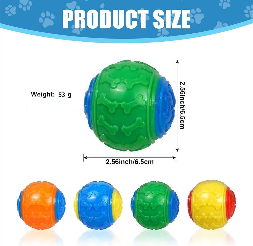Throwing Ball For Dogs Interactive Training Squeaky Balls Toys Tpr Bite Resistance Chew And Teething Balls For All Breeds Dogs