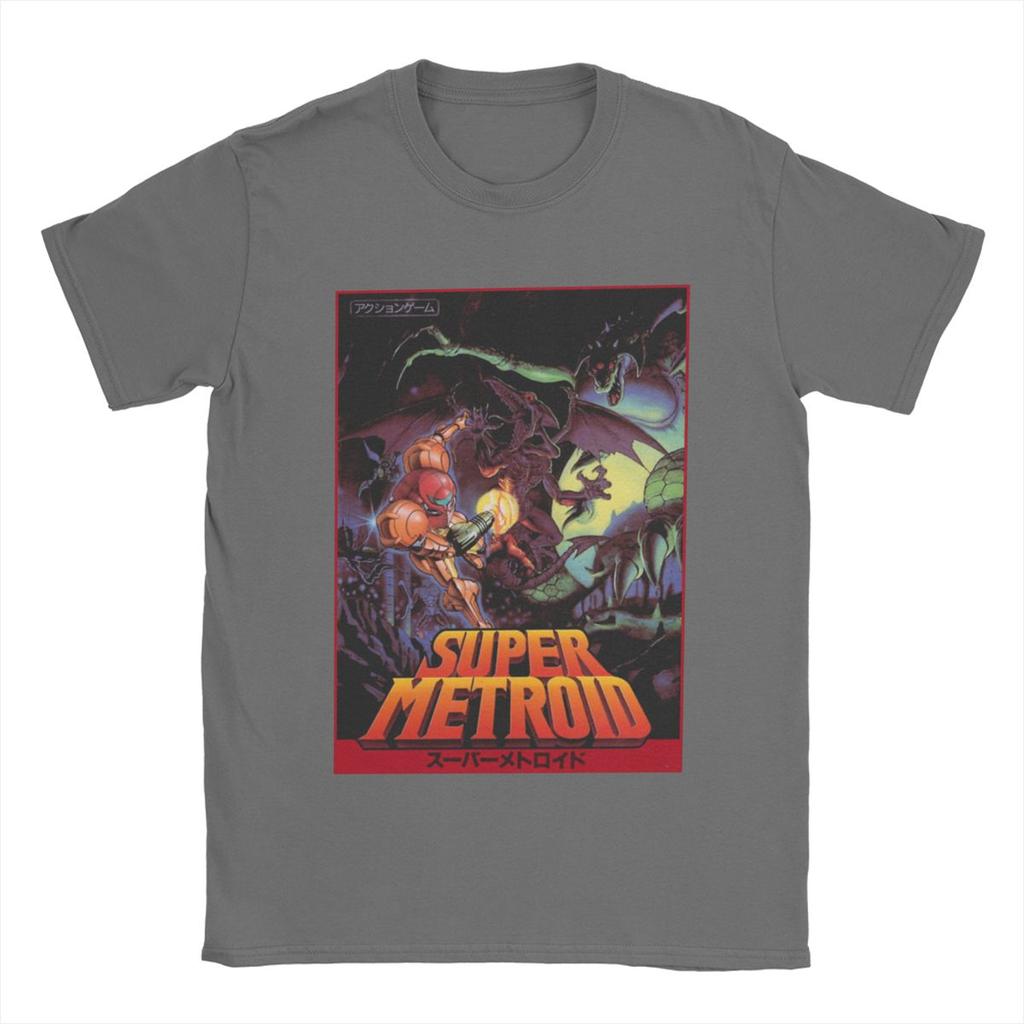 Super Metroid T-Shirt Men's Women's Cotton Retro T-Shirt O-Neck Game Merchandise T-Shirt Short Sleeve Top Classic