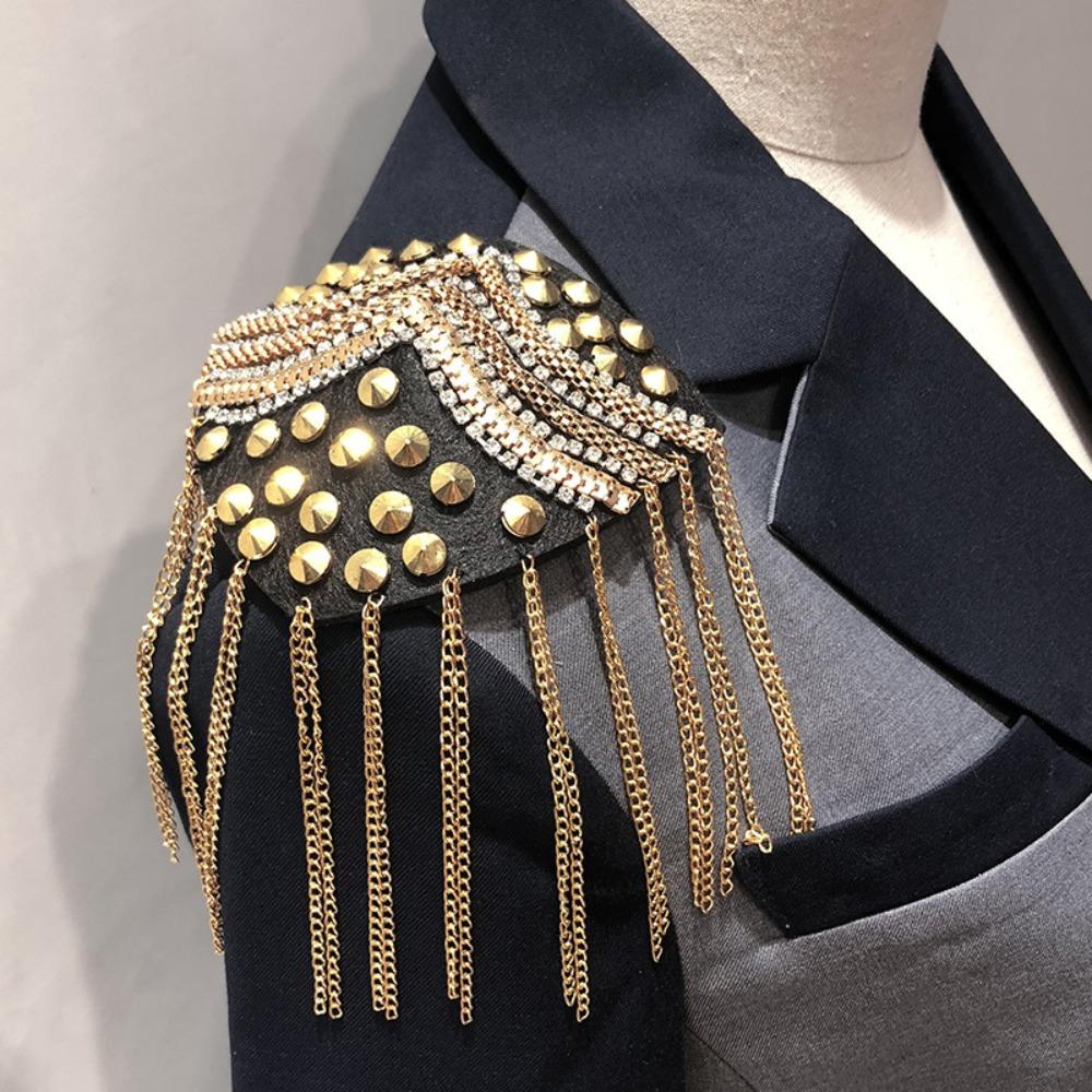 Brooch Shoulder Board Epaulets Shoulder Flash Retro Fringe Shoulder Mark Cosplay
