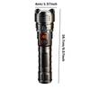 New Strong Light Digital Display Flashlight with Telescopic Focus, Rechargeable, Portable, Long Range Outdoor Work Light, LED Fl