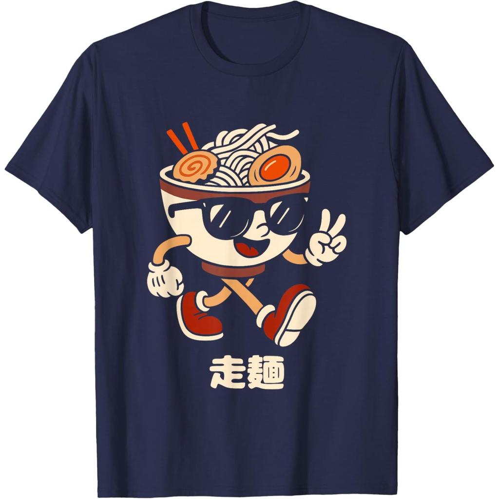 Laufende Ramen-Schüssel Grafik-T-Shirt Lustig Kawaii Japanisches Essen Liebhaber Freizeit-T-Shirt