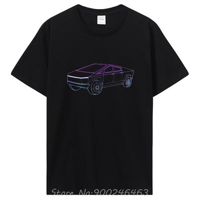 Übergroßes Unisex T-Shirt mit O-Ausschnitt Elon Musk, Buntes T-Teslas Line Art Pro EV Grafik T-Shirt Herren T-Shirts