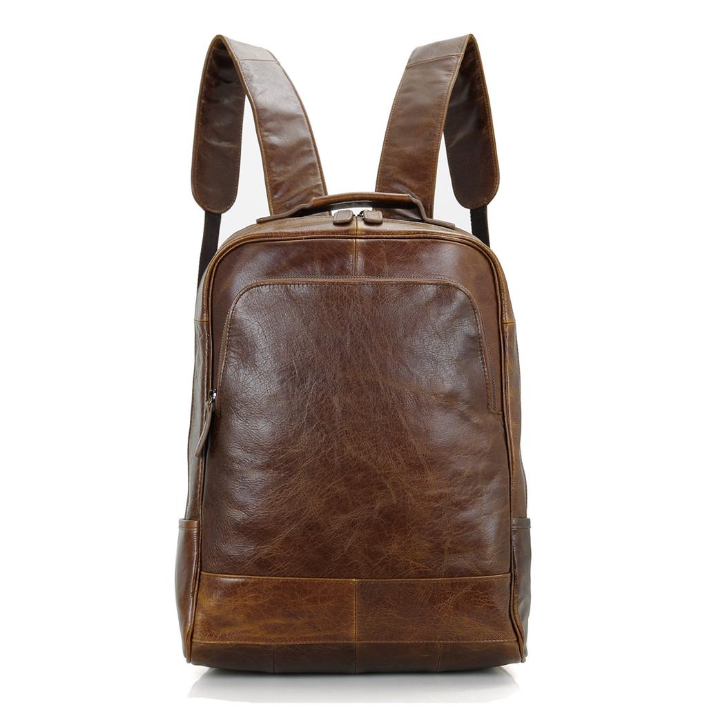 Handmade Brown LEATHER BACKPACK multifunctional BAG Shoulder bag Tote from cowhide leather in brown color