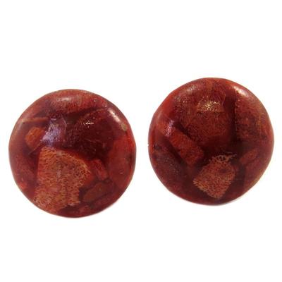 [P5610] - Coral Red 'Mineralia' Designer Clips - 25 Mm