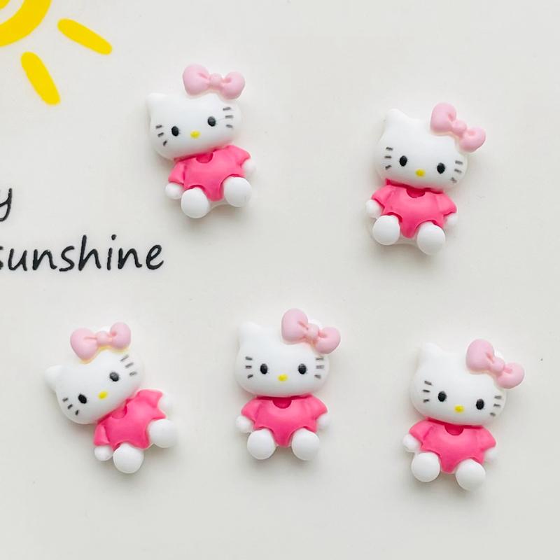 20Pcs Cute Mini Cartoon Kitten Animal Resin Figurine Crafts Cabochon Ornament Jewelry Manicure Hairpin Making Accessories A128