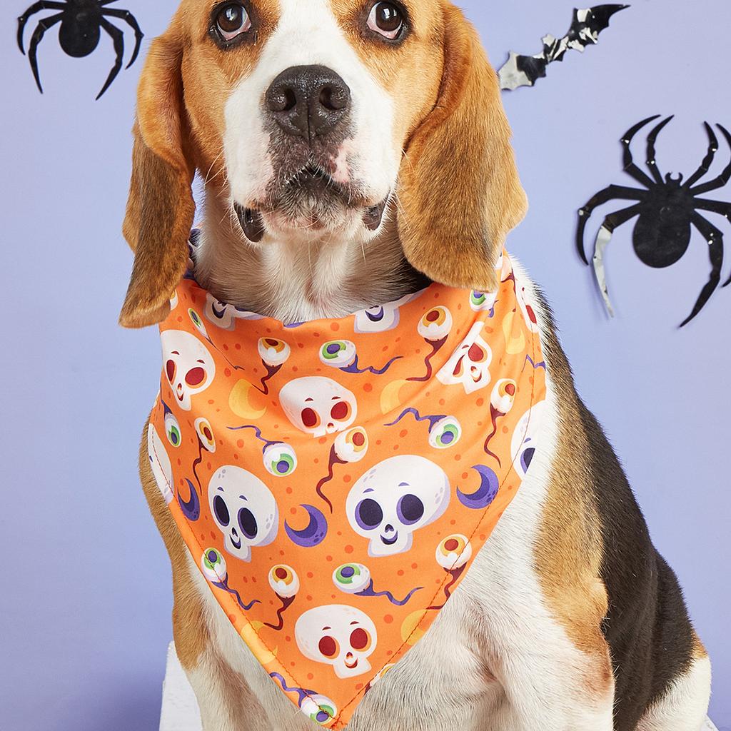 Halloween Pet Dress Up Saliva Towel Printed Dog Triangle Towel Dog Bib Pet Decorative Scarf