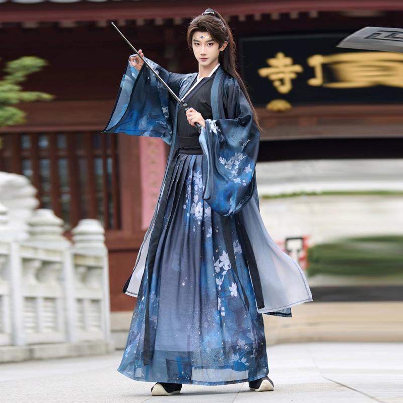 Chinese Wei And Jin Dynasty Style Hanfu, Performance Stage Suit For Male And Female Knights