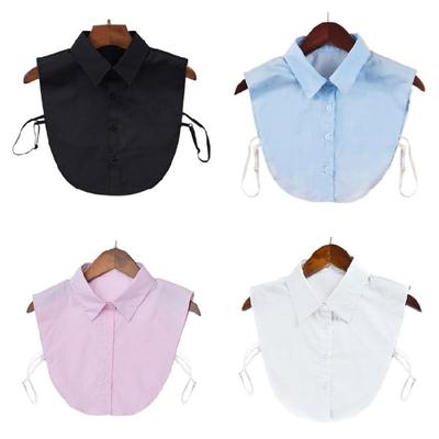 Solid Color Detachable Faux Collar Adjustable Cotton Half Shirts False Collar