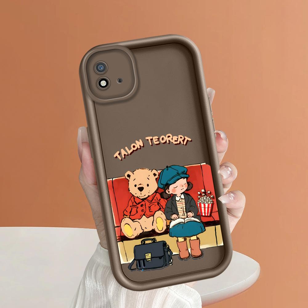 Měkký silikonový čtvercový žebříkový vzor tisku Pouzdro telefonu Plný kryt fotoaparátu Ochranné pryžové pouzdro odolné proti nárazům pro OPPO Realme