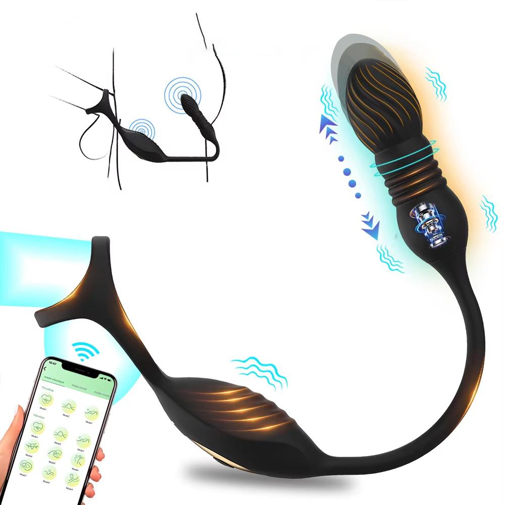 Cock Ring Prostate Vibrator Sex Toys for Men Wireless Remote Control Testicle Massage Anal Butt Plug Penis Ring Male Masturbator