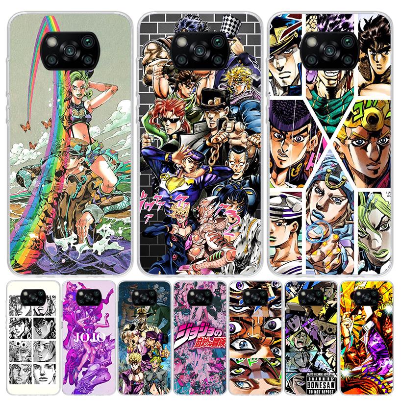 Anime JoJo Bizarre Adventure Case Phone Cover for Xiaomi Redmi Note 10 9 9S 8 8T 7 5 Pro Mi 12T 11T 10T 9T 12 11 Lite A3 A2 Tren
