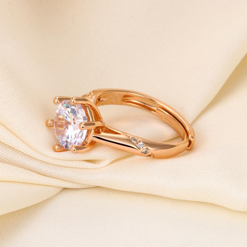 

Hot-selling six-claw moissanite ring, simple ring, trendy hand jewelry