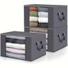 3/6pcs Large Capacity Foldable Fabric Storage Bags - Perfect for Clothes, Blankets, Ideal for Bedroom, Wardrobe Organization, Under-Bed Storage