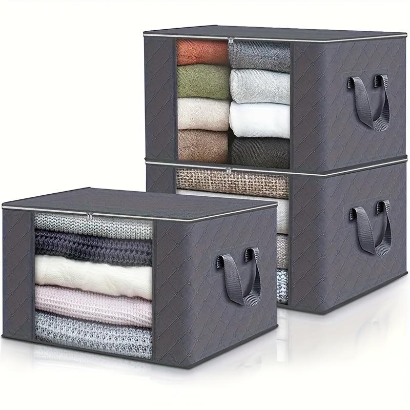 3/6pcs Large Capacity Foldable Fabric Storage Bags - Perfect for Clothes, Blankets, Ideal for Bedroom, Wardrobe Organization, Under-Bed Storage