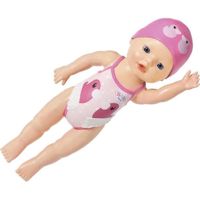 Poupon - BABY BORN - Ma premiere nage - Poupée fille 30 cm - Tenue non détachable et bonnet - Jouet de bain - Des 1 an