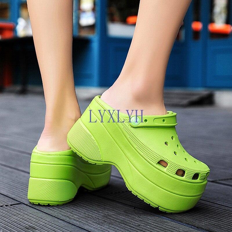 Verano Verde Plataforma Tacones Altos Sandalias Antideslizantes Cuñas  Zapatos para Mujer 10 Cm Aumento Moda Zapatos de Jardín Sandalias De Tacon  comprar a buen precio — entrega gratuita, reseñas reales con fotos — Joom