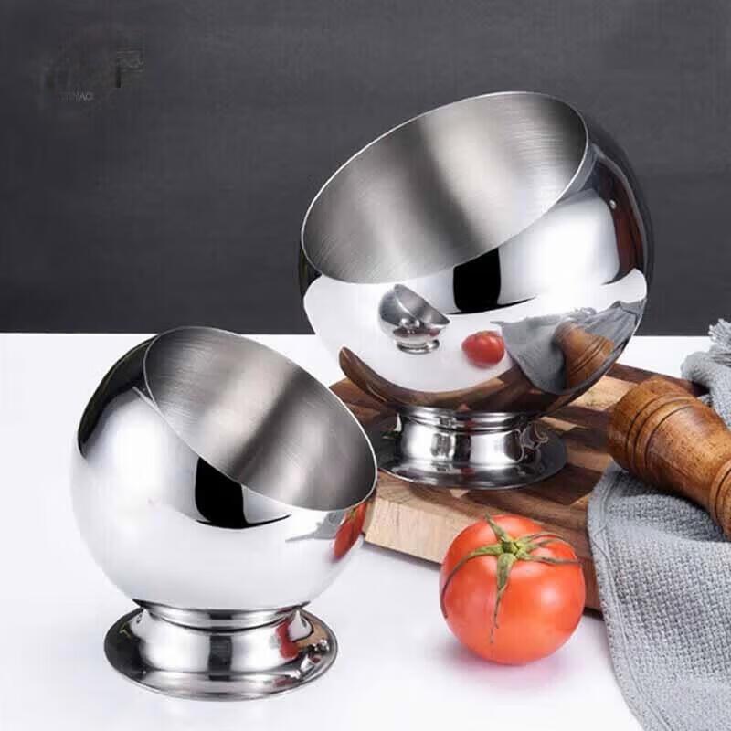 Stainless Steel Slanted Serving Bowl with Base