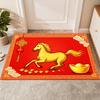 VIKAMA Spring Festival Red Horse Pattern Rug Non-Slip Mat 2026 Year of the Horse Spring Festival Living Room Doormat Home Decor