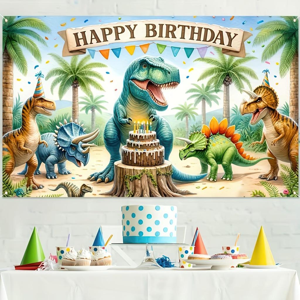 Dinosaur Birthday Banner Backdrop for Kids Decorations Prehistoric Party Supplies Happy Birthday Backdrop Dino Banner Dinosaur Decorations for
