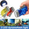 3 LED Dynamo Wind Up Flashlight Hand-pressing Crank NR No Battery Torch Camping Lamp Light for Outdoor Home Blue