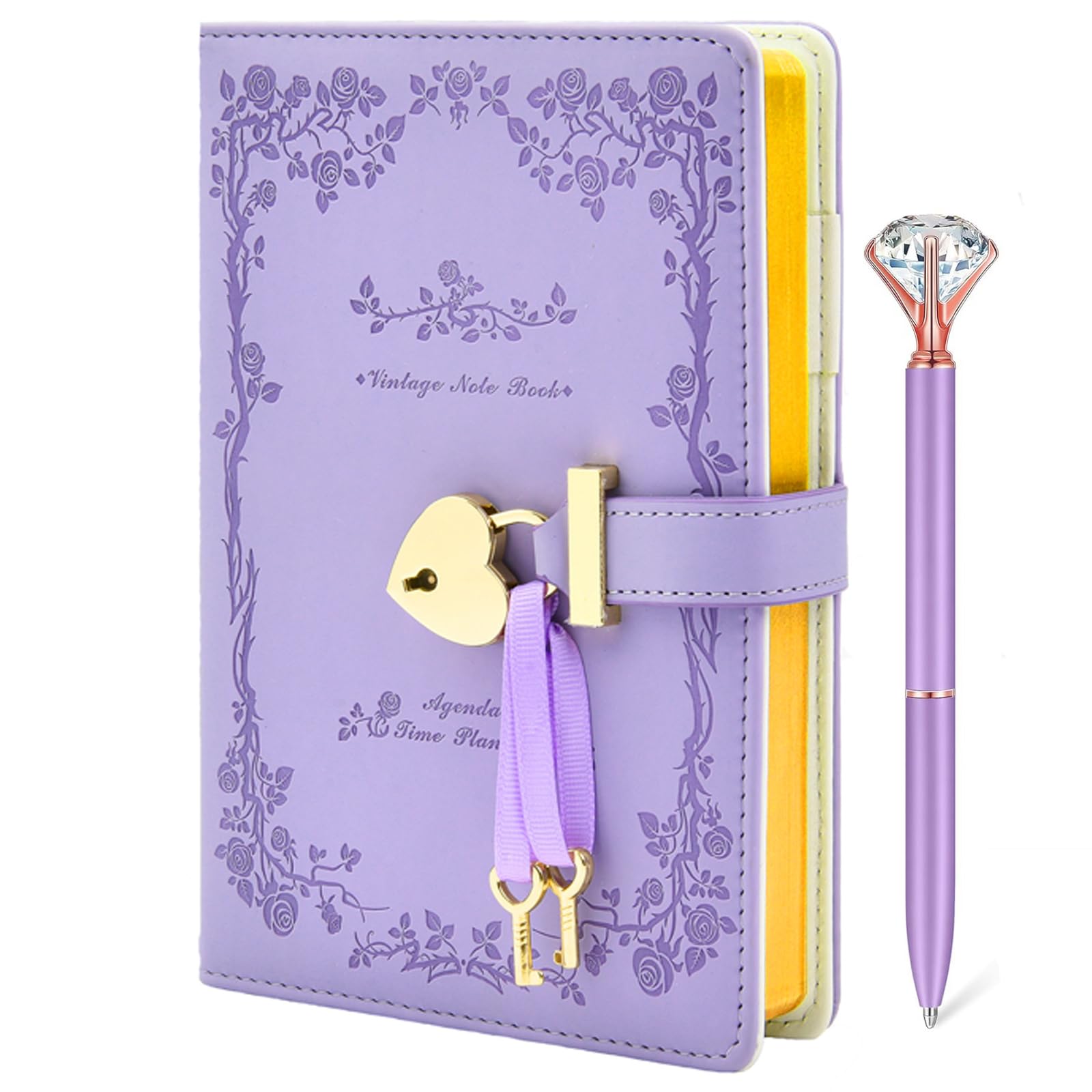 

Lockable B6 Size Cute PU Leather Diary with Student Stylish School Gift for Elementary School Girls Notebook, Diary, Lock, Refillable, Diary, фиолетовый