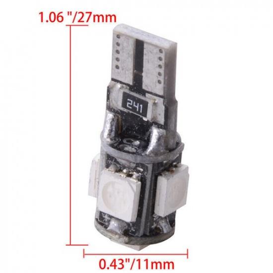 50pcs  T10 5-SMD 5050 Red LED Light Bulbs 192 168 194 W5W 2825 158 12V &