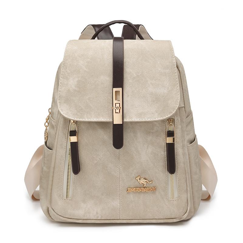 Schoolbag Backpack Women's 1011 New Korean Version Simple Fashion Backpack Commuting Trendy with Large Capacity Shoulder Leisure Bag