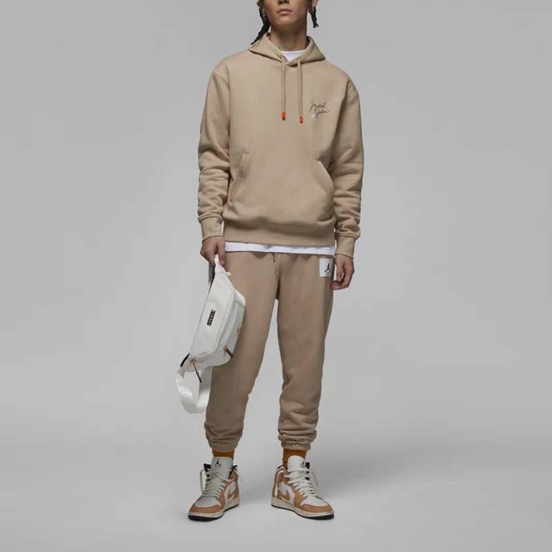 Jordan Flight Sweatshirts Men's Khaki Hooded Moderate Regular DV7577-254