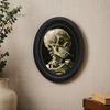 Ghost Oil Painting Print Halloween Wall Decor, Cute Table Sign, Vintage Oval Framed Retro Decor Picture, Decorative Art for Mantel Living Room Bedroom