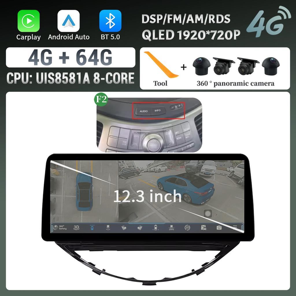 12.3inch For Subaru Tribeca 2007-2011 Car Radio Multimedia Navigation 4G GPS Android 14 Wireless Carplay Touch Head Unit Screen