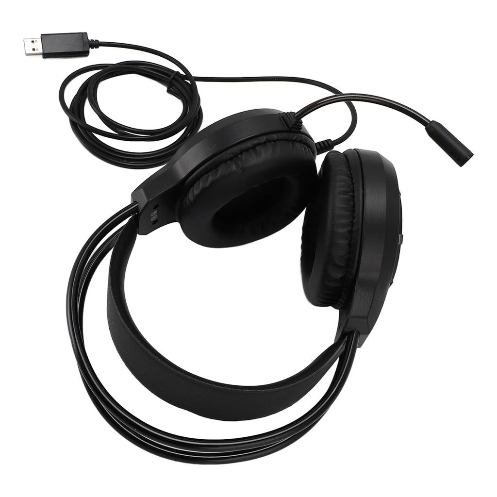 USB Gaming Headset Computer Kopfhörer mit Mikrofon RGB Licht Kabelgebundene Kopfhörer für Laptop