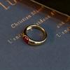 Retro simple ruby emerald men's and women's same fashion jewelry personalized glossy ring jewelry