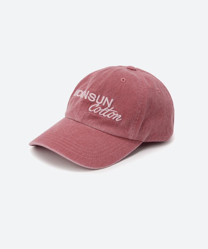 MOONSUN M.C Logo Vintage Washed Cap / Burgundy