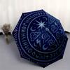 Verzauberter Wetter-Magie-Symbol Runder Teppich Regenschirm, Tragbarer 3-fach Kompakter Regenschirm für Damen & Herren R150