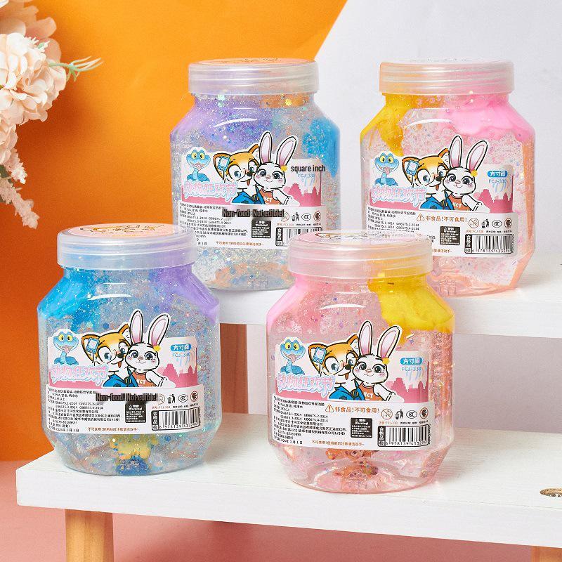 Animal Carnival Crystal Slime - Popular Xiaohongshu Small Animal Series, High Transparency & Stress-Relief.