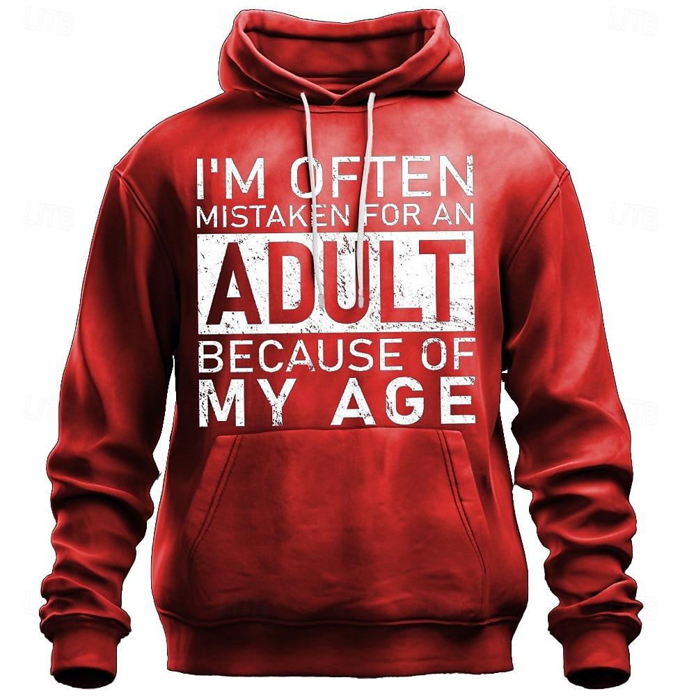 Men's Funny Often Mistaken For An Adult Because Of My Sarcastic Graphic Pullover Wordplay