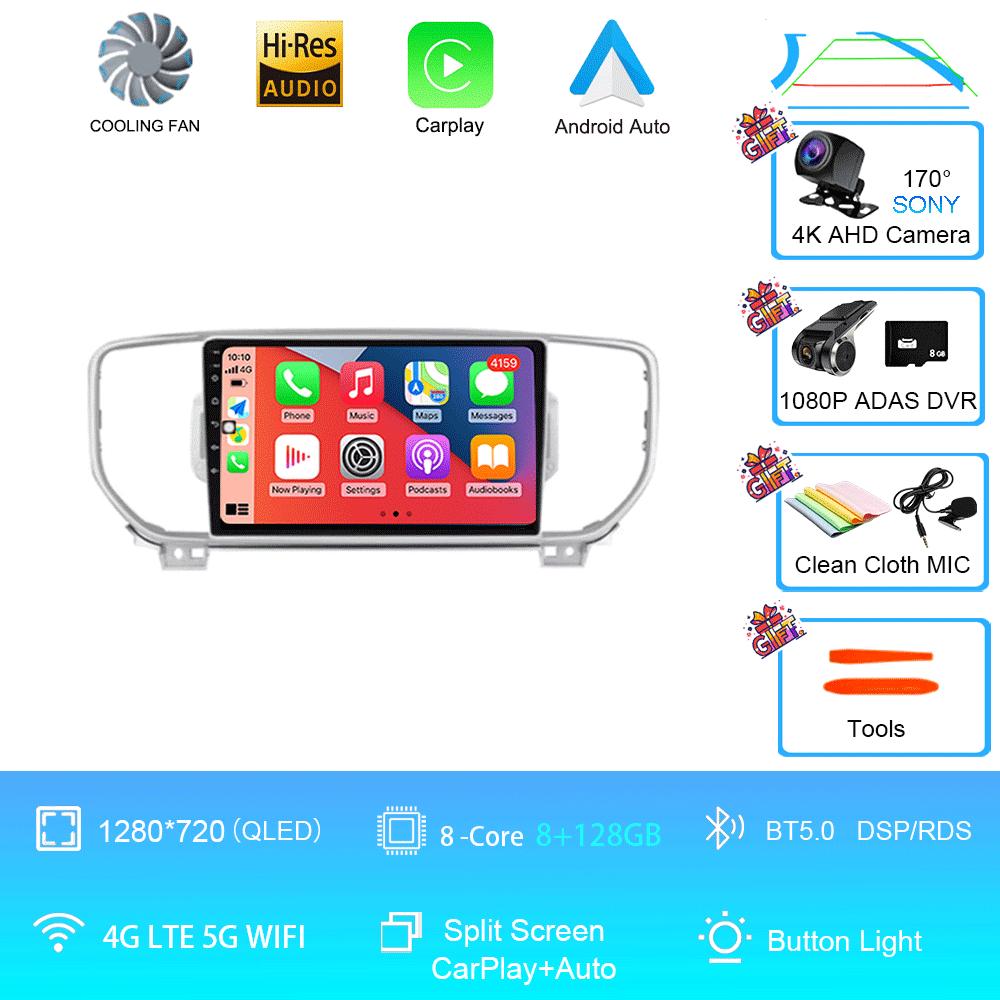 Android 14 Car Radio Carplay+Auto For KIA Sportage 4 KX5 2016 - 2018 Multimidia Video Player Navigation GPS Stereo 360 Camera BT
