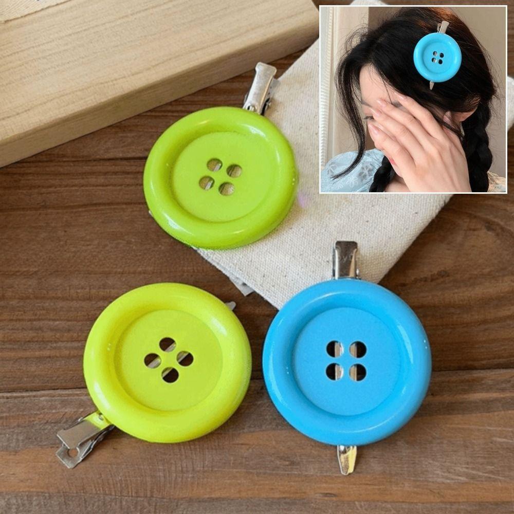 Süßigkeiten-Stil Extra Großer Knopf Haarspange Seitenclip Harajuku Haarspange Hochwertige Haarspangen
