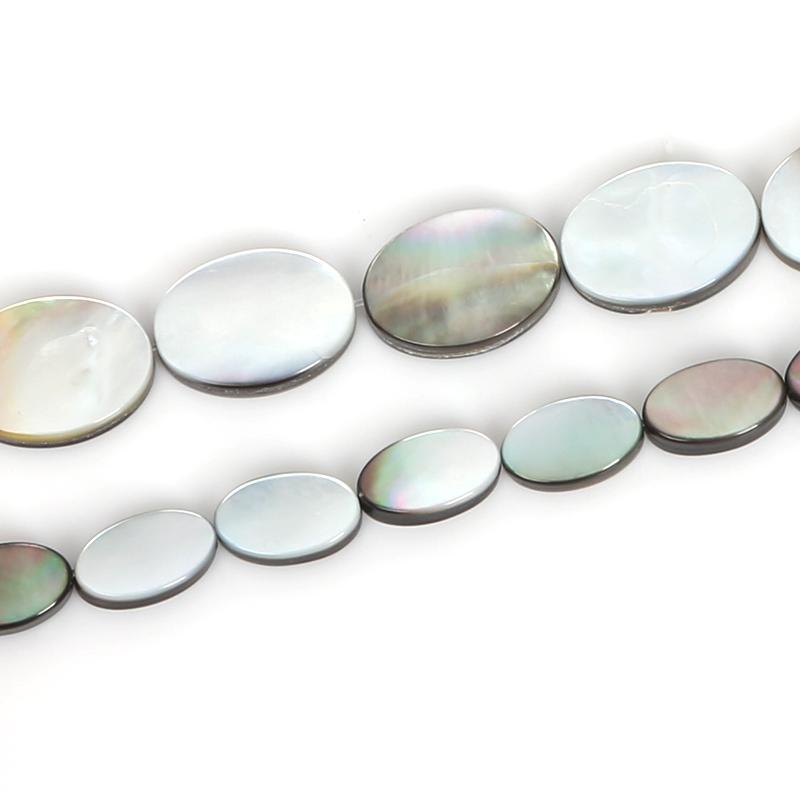 Colgantes de dijes geométricos de concha negra Natural de 39cm para hacer joyería DIY, pulseras, collares