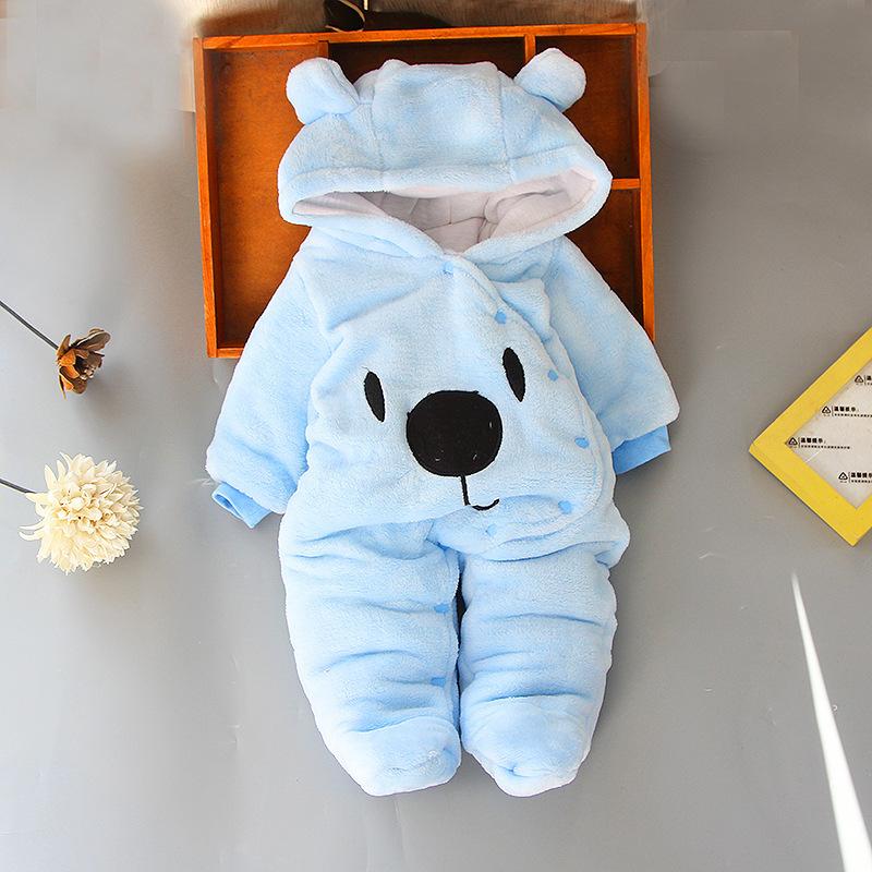 

Комбинезон Born Fleece Baby Cute Animal, зимний комбинезон для мальчиков и девочек из хлопка, одежда для новорожденных, теплые детские ножки, цельный 73 синий