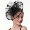 French Feather Fascinator Hat Elegant Tea Party Hat Hair Band Bride Headdress  Photography